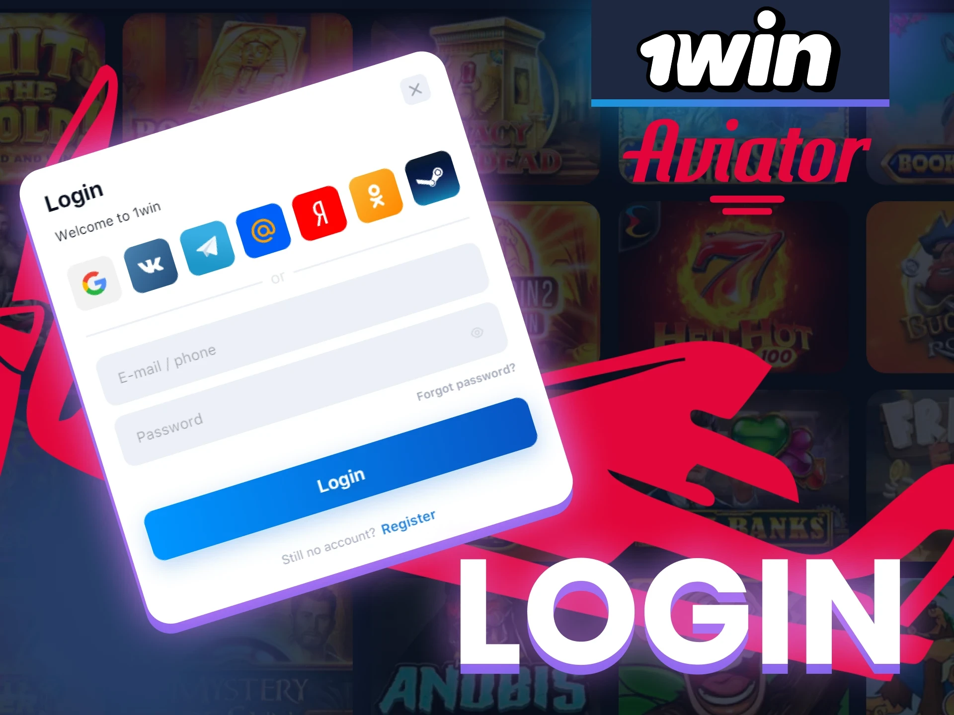 Login to your personal 1win account to play Aviator, the game is available in the top menu.