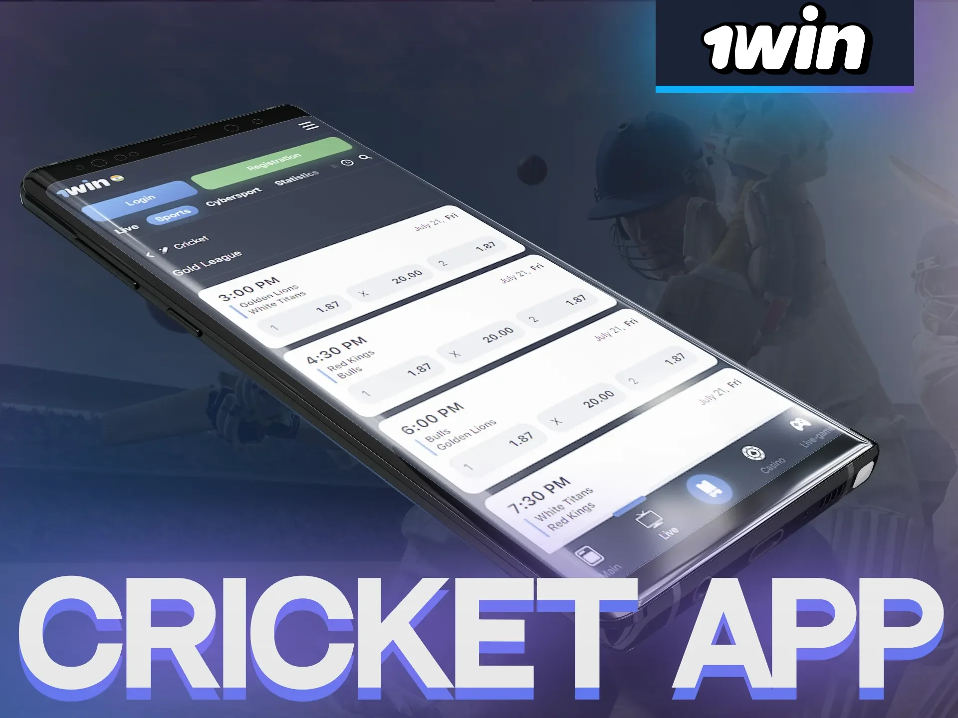 You can bet from your mobile device using the 1win app.