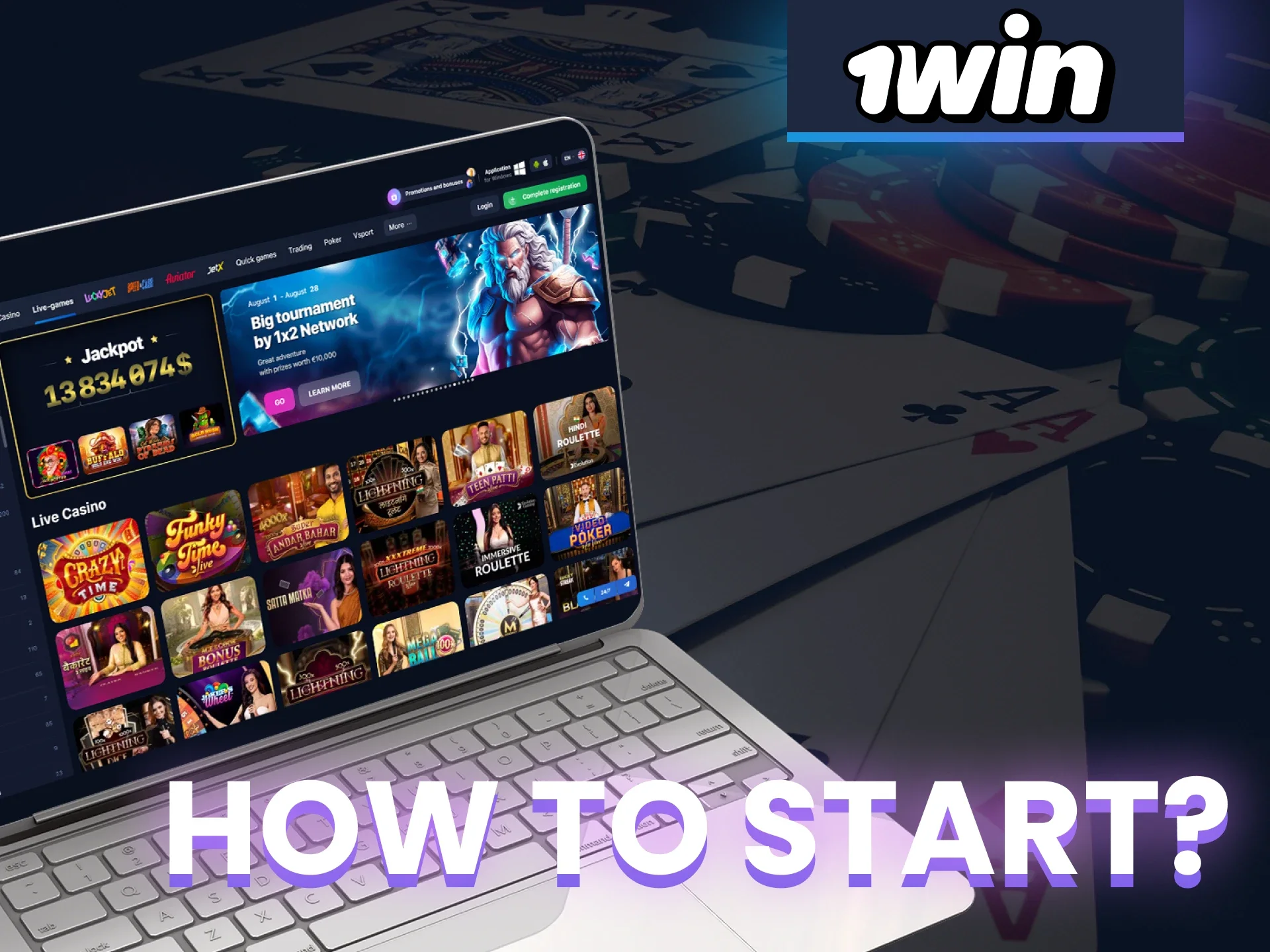 Select the desired section on the 1win website to play live casino.